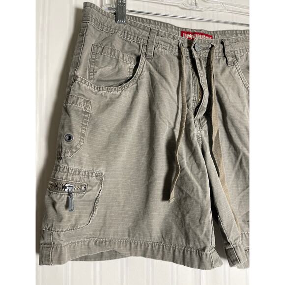 UnionBay VTG Y2K Distress Logo Cargo Shorts Womens Size 9 Gray Street Style Rave - Picture 2 of 12